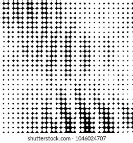 Spotted black and white grunge vector line background. Abstract halftone illustration background. Grunge grid polka dot background pattern
