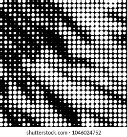 Spotted black and white grunge vector line background. Abstract halftone illustration background. Grunge grid polka dot background pattern
