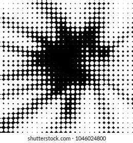 Spotted black and white grunge vector line background. Abstract halftone illustration background. Grunge grid polka dot background pattern
