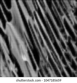 Spotted black and white grunge vector line background. Abstract halftone illustration background. Grunge grid polka dot background pattern
