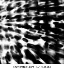 Spotted black and white grunge vector line background. Abstract halftone illustration background. Grunge grid polka dot background pattern

