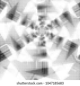 Spotted black and white grunge vector line background. Abstract halftone illustration background. Grunge grid polka dot background pattern
