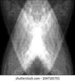 Spotted black and white grunge vector line background. Abstract halftone illustration background. Grunge grid polka dot background pattern
