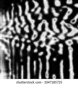 Spotted black and white grunge vector line background. Abstract halftone illustration background. Grunge grid polka dot background pattern
