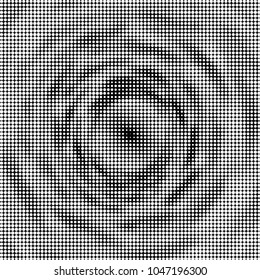 Spotted black and white grunge vector line background. Abstract halftone illustration background. Grunge grid polka dot background pattern
