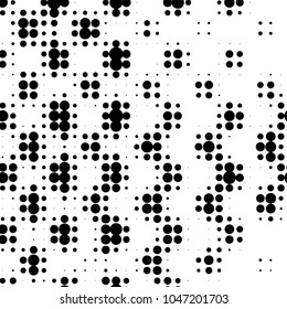 Spotted black and white grunge vector line background. Abstract halftone illustration background. Grunge grid polka dot background pattern
