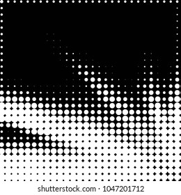 Spotted black and white grunge vector line background. Abstract halftone illustration background. Grunge grid polka dot background pattern
