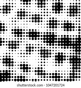 Spotted black and white grunge vector line background. Abstract halftone illustration background. Grunge grid polka dot background pattern

