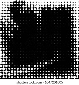 Spotted black and white grunge vector line background. Abstract halftone illustration background. Grunge grid polka dot background pattern
