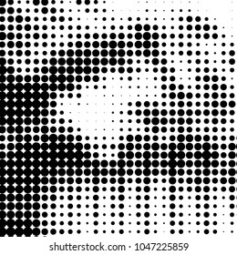 Spotted black and white grunge vector line background. Abstract halftone illustration background. Grunge grid polka dot background pattern
