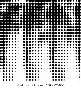 Spotted black and white grunge vector line background. Abstract halftone illustration background. Grunge grid polka dot background pattern
