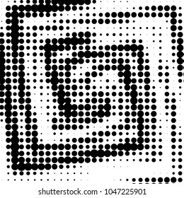 Spotted black and white grunge vector line background. Abstract halftone illustration background. Grunge grid polka dot background pattern

