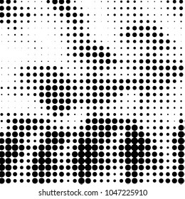 Spotted black and white grunge vector line background. Abstract halftone illustration background. Grunge grid polka dot background pattern
