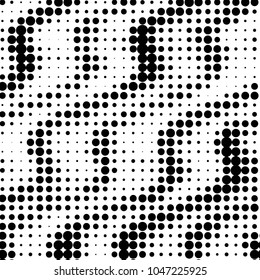 Spotted black and white grunge vector line background. Abstract halftone illustration background. Grunge grid polka dot background pattern
