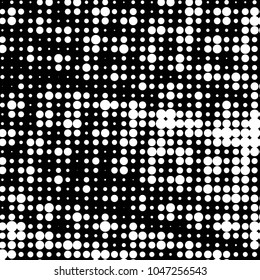Spotted black and white grunge vector line background. Abstract halftone illustration background. Grunge grid polka dot background pattern
