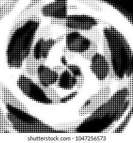 Spotted black and white grunge vector line background. Abstract halftone illustration background. Grunge grid polka dot background pattern
