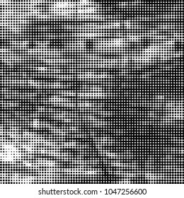 Spotted black and white grunge vector line background. Abstract halftone illustration background. Grunge grid polka dot background pattern
