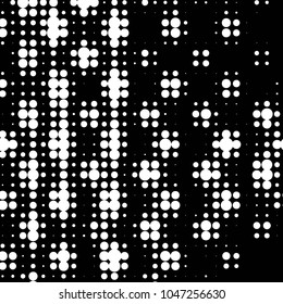 Spotted black and white grunge vector line background. Abstract halftone illustration background. Grunge grid polka dot background pattern
