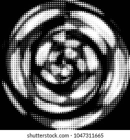Spotted black and white grunge vector line background. Abstract halftone illustration background. Grunge grid polka dot background pattern
