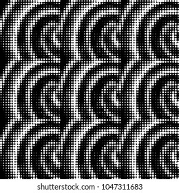 Spotted black and white grunge vector line background. Abstract halftone illustration background. Grunge grid polka dot background pattern
