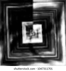 Spotted black and white grunge vector line background. Abstract halftone illustration background. Grunge grid polka dot background pattern
