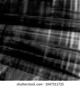 Spotted black and white grunge vector line background. Abstract halftone illustration background. Grunge grid polka dot background pattern
