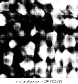 Spotted black and white grunge vector line background. Abstract halftone illustration background. Grunge grid polka dot background pattern
