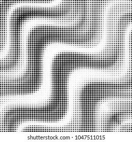 Spotted black and white grunge vector line background. Abstract halftone illustration background. Grunge grid polka dot background pattern
