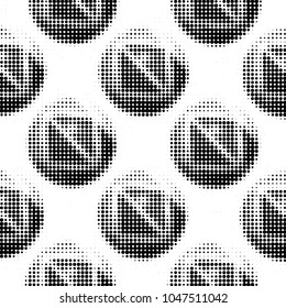 Spotted black and white grunge vector line background. Abstract halftone illustration background. Grunge grid polka dot background pattern
