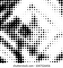 Spotted black and white grunge vector line background. Abstract halftone illustration background. Grunge grid polka dot background pattern
