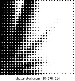 Spotted black and white grunge vector line background. Abstract halftone illustration background. Grunge grid polka dot background pattern
