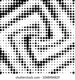 Spotted black and white grunge vector line background. Abstract halftone illustration background. Grunge grid polka dot background pattern
