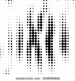 Spotted black and white grunge vector line background. Abstract halftone illustration background. Grunge grid polka dot background pattern
