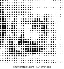 Spotted black and white grunge vector line background. Abstract halftone illustration background. Grunge grid polka dot background pattern
