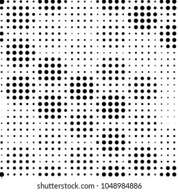 Spotted black and white grunge vector line background. Abstract halftone illustration background. Grunge grid polka dot background pattern
