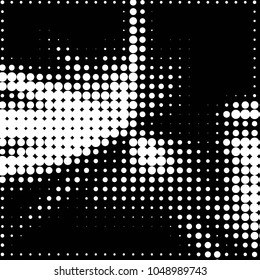 Spotted black and white grunge vector line background. Abstract halftone illustration background. Grunge grid polka dot background pattern

