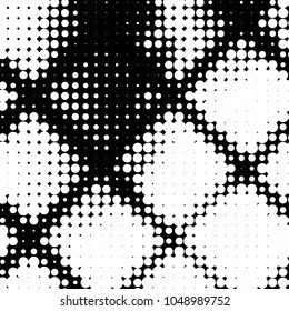 Spotted black and white grunge vector line background. Abstract halftone illustration background. Grunge grid polka dot background pattern

