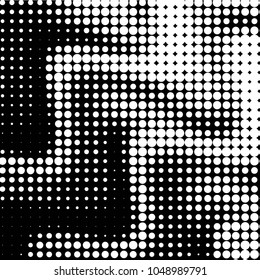 Spotted black and white grunge vector line background. Abstract halftone illustration background. Grunge grid polka dot background pattern

