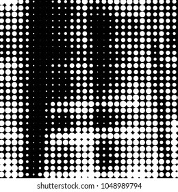 Spotted black and white grunge vector line background. Abstract halftone illustration background. Grunge grid polka dot background pattern
