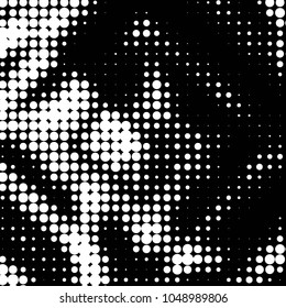 Spotted black and white grunge vector line background. Abstract halftone illustration background. Grunge grid polka dot background pattern
