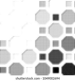 Spotted black and white grunge vector line background. Abstract halftone illustration background. Grunge grid polka dot background pattern

