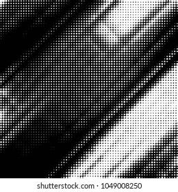 Spotted black and white grunge vector line background. Abstract halftone illustration background. Grunge grid polka dot background pattern
