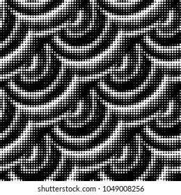 Spotted black and white grunge vector line background. Abstract halftone illustration background. Grunge grid polka dot background pattern
