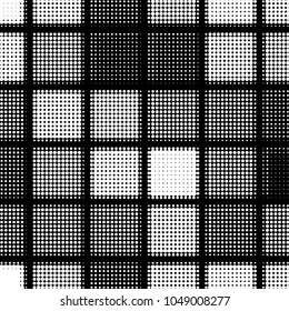 Spotted black and white grunge vector line background. Abstract halftone illustration background. Grunge grid polka dot background pattern
