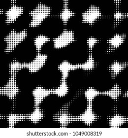 Spotted black and white grunge vector line background. Abstract halftone illustration background. Grunge grid polka dot background pattern
