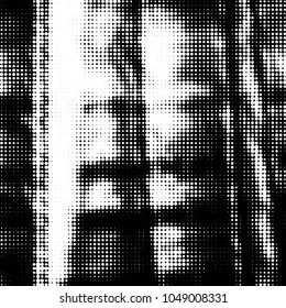 Spotted black and white grunge vector line background. Abstract halftone illustration background. Grunge grid polka dot background pattern
