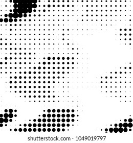 Spotted black and white grunge vector line background. Abstract halftone illustration background. Grunge grid polka dot background pattern
