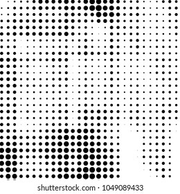 Spotted black and white grunge vector line background. Abstract halftone illustration background. Grunge grid polka dot background pattern
