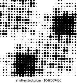 Spotted black and white grunge vector line background. Abstract halftone illustration background. Grunge grid polka dot background pattern
