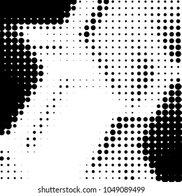 Spotted black and white grunge vector line background. Abstract halftone illustration background. Grunge grid polka dot background pattern

